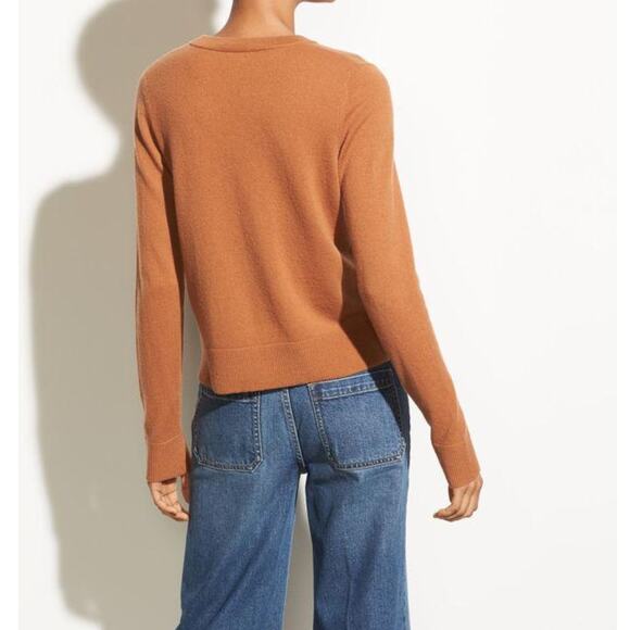 VINCE Cashmere Overlay Crew Light Copper Tan Brown {3R42} - Picture 2 of 8